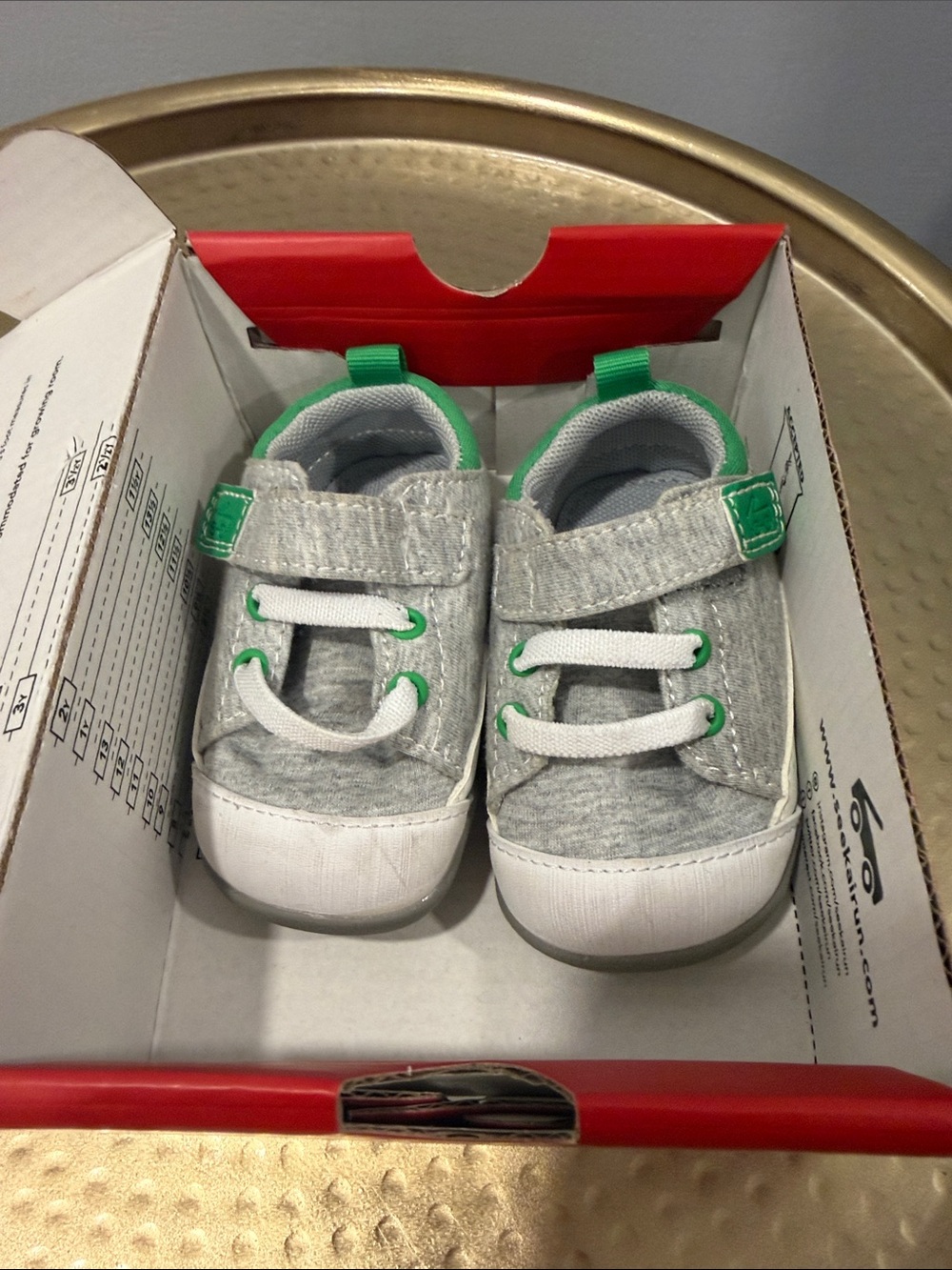 See Kai Run Gray and Green Toddler Sneakers